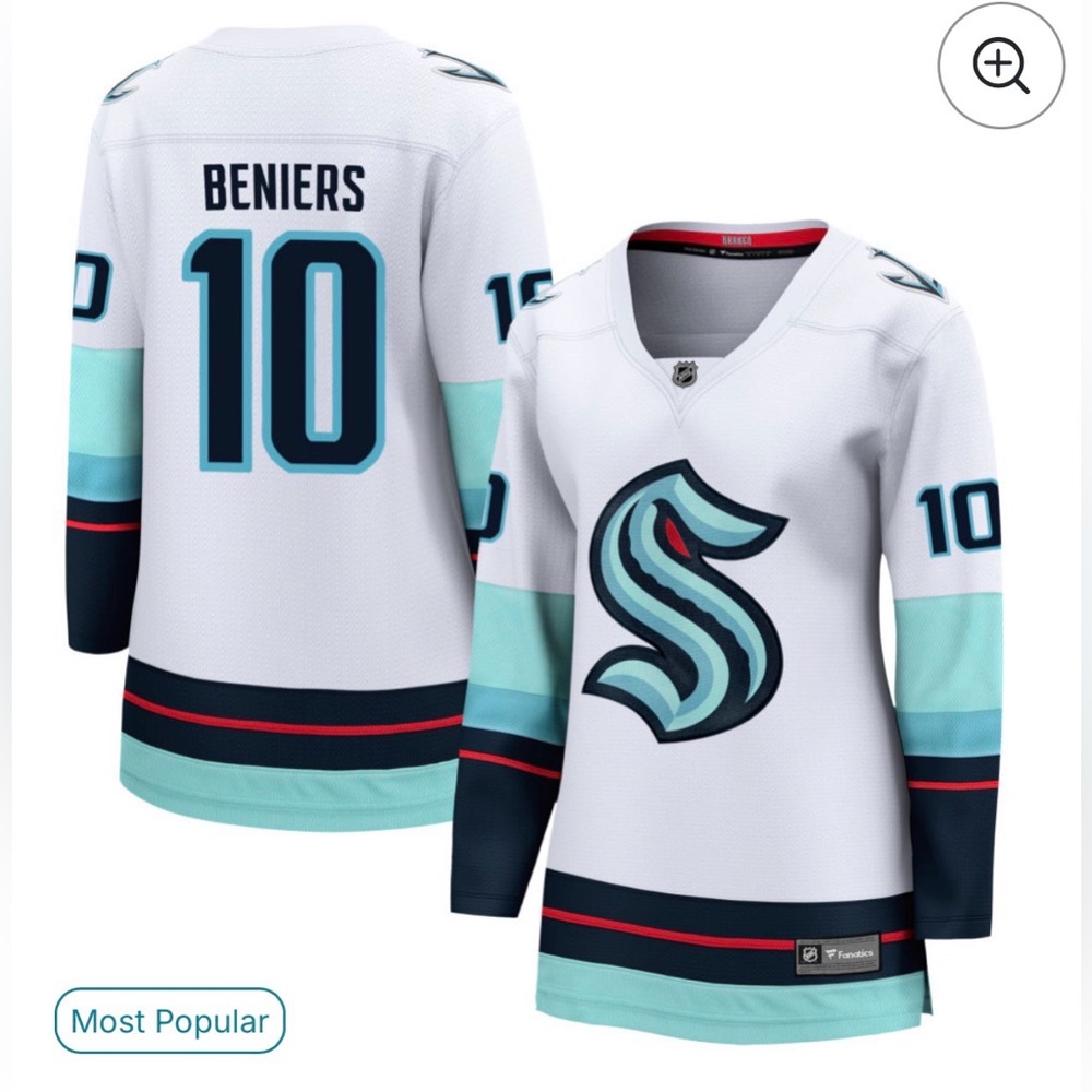 Matty Beniers Seattle Kraken Fanatics Women's Away Breakaway Jersey - White